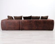 Lataa kuva Galleria-katseluun, 7-istuttava avokulmasohva ruskea
