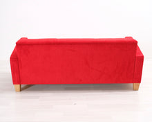 Lataa kuva Galleria-katseluun, 3-istuttava kangassohva punainen

