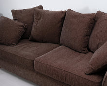 Load image into Gallery viewer, Asko 3-istuttava kangassohva tummanruskea
