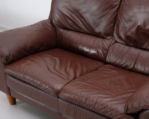 Natuzzi 2-istuttava nahkasohva ruskea