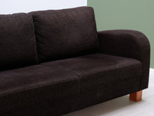 Lataa kuva Galleria-katseluun, 3-istuttava kangassohva ruskea
