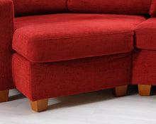 Load image into Gallery viewer, Asko 4-istuttava kulmasohva punainen
