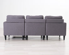 Lataa kuva Galleria-katseluun, 3-istuttava kangassohva ja rahi harmaa
