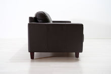 Lataa kuva Galleria-katseluun, 3-istuttava nahkasohva ruskea

