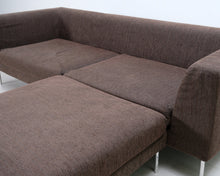 Lataa kuva Galleria-katseluun, 4-istuttava kangassohva ja rahi ruskea
