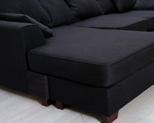 Load image into Gallery viewer, 4-istuttava divaanisohva tummanharmaa
