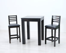 Load image into Gallery viewer, Baaripöytä ja kaksi tuolia tummanruskea
