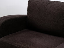 Lataa kuva Galleria-katseluun, 3-istuttava kangassohva ruskea
