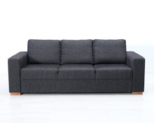 Lataa kuva Galleria-katseluun, 3-istuttava kangassohva tummanharmaa
