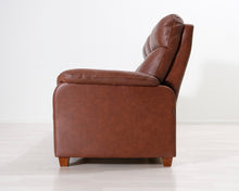 Lataa kuva Galleria-katseluun, 3-istuttava nahkasohva ruskea
