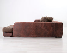 Lataa kuva Galleria-katseluun, 7-istuttava avokulmasohva ruskea
