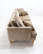 Lataa kuva Galleria-katseluun, 4-istuttava samettisohva vihreä
