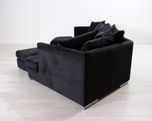 Lataa kuva Galleria-katseluun, 6-istuttava kangassohva ja kaksi rahia musta

