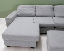 Load image into Gallery viewer, 4-istuttava divaanisohva ja rahi harmaa
