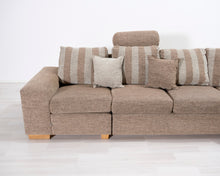 Lataa kuva Galleria-katseluun, Above 4-istuttava kulmasohva vaaleanruskea
