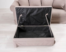 Lataa kuva Galleria-katseluun, 3-istuttava kangassohva ja rahi beige
