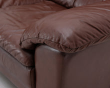 Lataa kuva Galleria-katseluun, Natuzzi 2-istuttava nahkasohva ruskea
