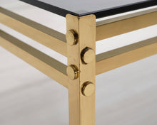 Lataa kuva Galleria-katseluun, Messinkipöytä lasilevyllä 1960-luku
