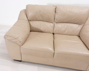 2-istuttava nahkasohva beige