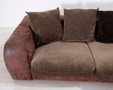 Lataa kuva Galleria-katseluun, 7-istuttava avokulmasohva ruskea
