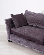 Lataa kuva Galleria-katseluun, 3-istuttava samettisohva harmaa

