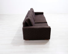 Lataa kuva Galleria-katseluun, 4-istuttava kangassohva tummanruskea
