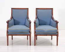 Load image into Gallery viewer, Antiikkinen nojatuoli sininen
