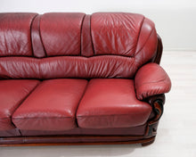 Lataa kuva Galleria-katseluun, 3-istuttava nahkasohva punainen
