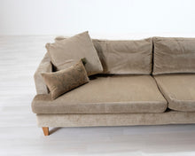 Lataa kuva Galleria-katseluun, 4-istuttava samettisohva vihreä
