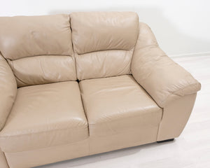 2-istuttava nahkasohva beige
