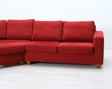 Load image into Gallery viewer, Asko 4-istuttava kulmasohva punainen
