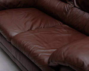 Natuzzi 2-istuttava nahkasohva ruskea