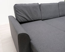 Lataa kuva Galleria-katseluun, 3-istuttava kulmasohva vuoteella harmaa

