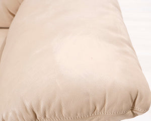 2-istuttava nahkasohva beige