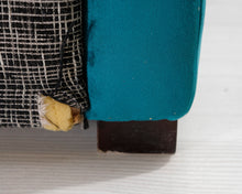 Lataa kuva Galleria-katseluun, 3-istuttava samettisohva turkoosi
