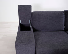 Lataa kuva Galleria-katseluun, 5-istuttava kulmasohva tummanharmaa
