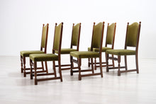 Lataa kuva Galleria-katseluun, Antiikkituoli vihreä verhoilu
