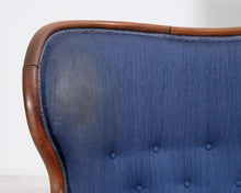 Load image into Gallery viewer, Antiikkinen 2-istuttava sohva sininen
