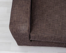 Lataa kuva Galleria-katseluun, 4-istuttava kangassohva tummanruskea
