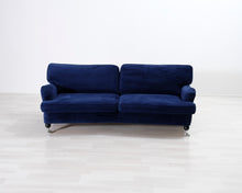 Lataa kuva Galleria-katseluun, 3-istuttava kangassohva tummansininen
