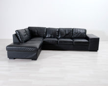 Lataa kuva Galleria-katseluun, 5-istuttava kulmasohva musta
