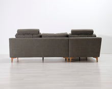 Lataa kuva Galleria-katseluun, 4-istuttava kulmasohva vihreänharmaa
