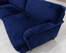 Lataa kuva Galleria-katseluun, 3-istuttava kangassohva tummansininen
