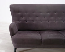 Lataa kuva Galleria-katseluun, 3-istuttava kangassohva tummanharmaa
