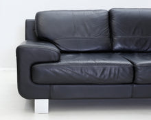 Load image into Gallery viewer, Asko 2-istuttava nahkasohva musta
