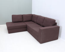 Lataa kuva Galleria-katseluun, 4-istuttava kulmavuodesohva tummanruskea
