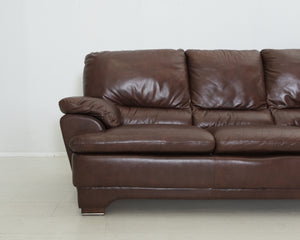 3-istuttava sohva aniliininahkaa ruskea
