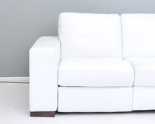 Lataa kuva Galleria-katseluun, Natuzzin 5-istuttava nahkainen kulmasohva valkoinen
