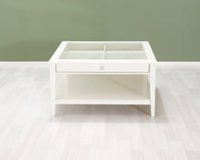 Lataa kuva Galleria-katseluun, Sohvapöytä lasilevyllä valkoinen
