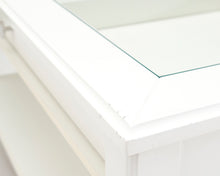 Lataa kuva Galleria-katseluun, Sohvapöytä lasilevyllä valkoinen
